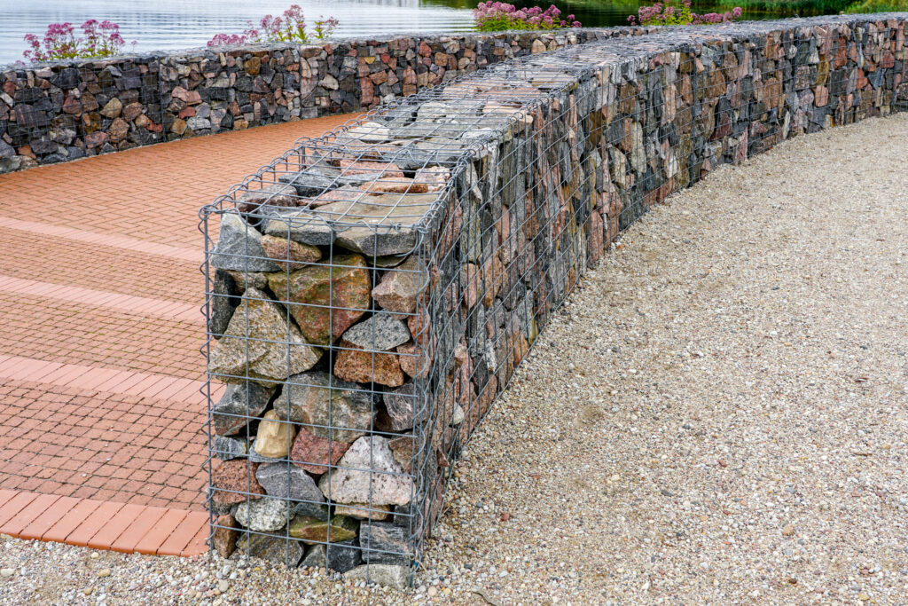 Gabion retaining wall contractor in Norfolk and Middlesex County Massachusetts
